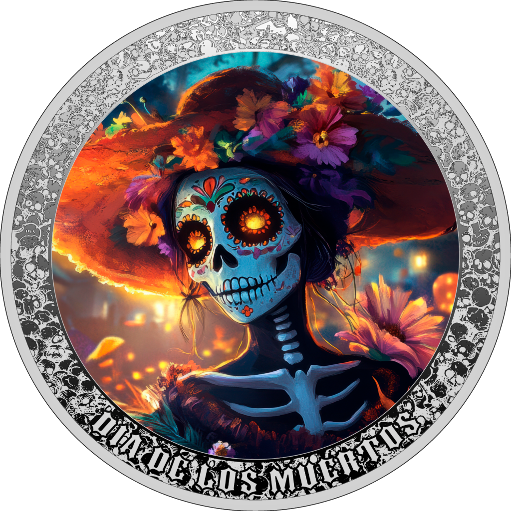 Women with Hat - Dia De Los Muertos series - Cameroon 1oz silver coin