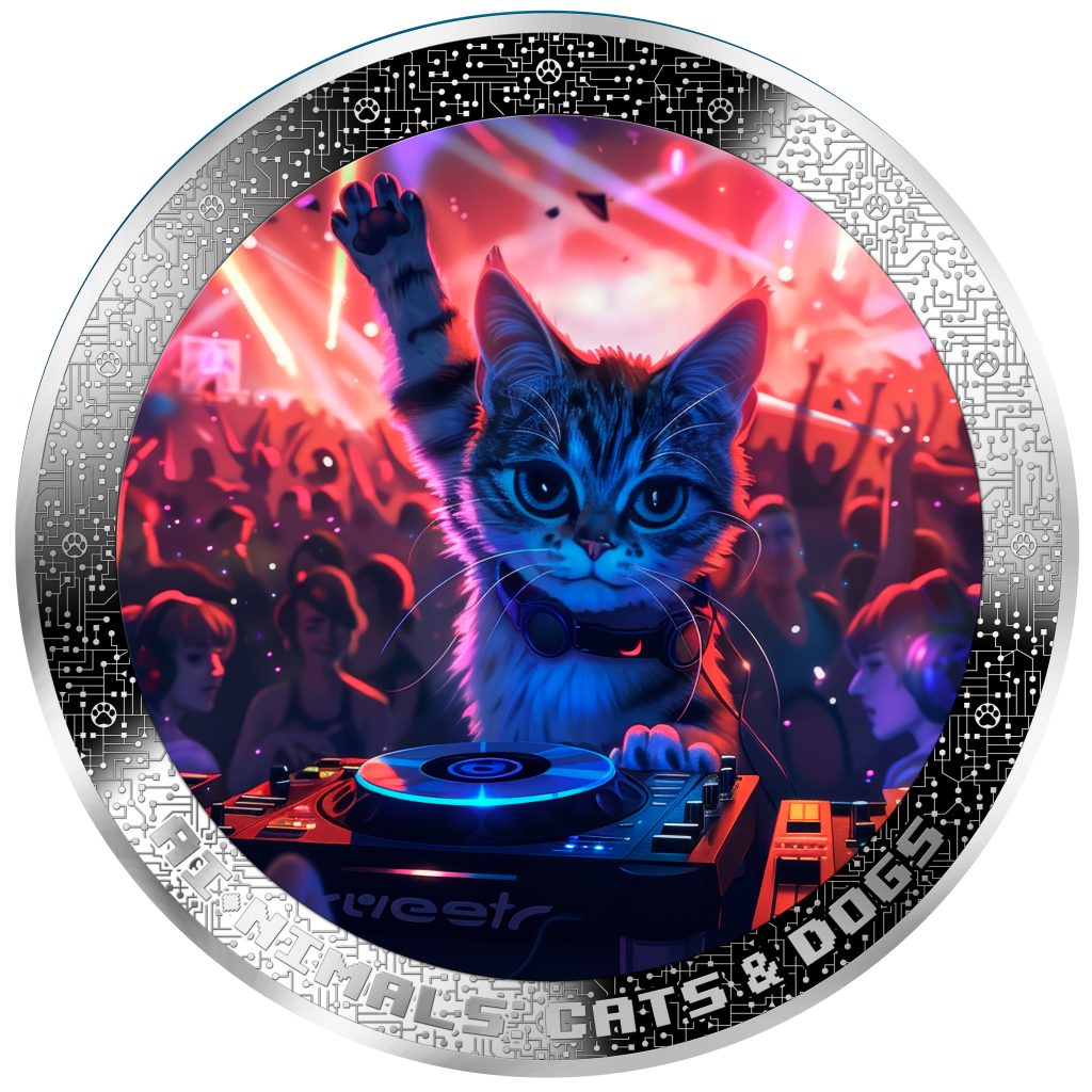 DJ Cat - AI•NIMALS series - Cameroon 1oz silver coin