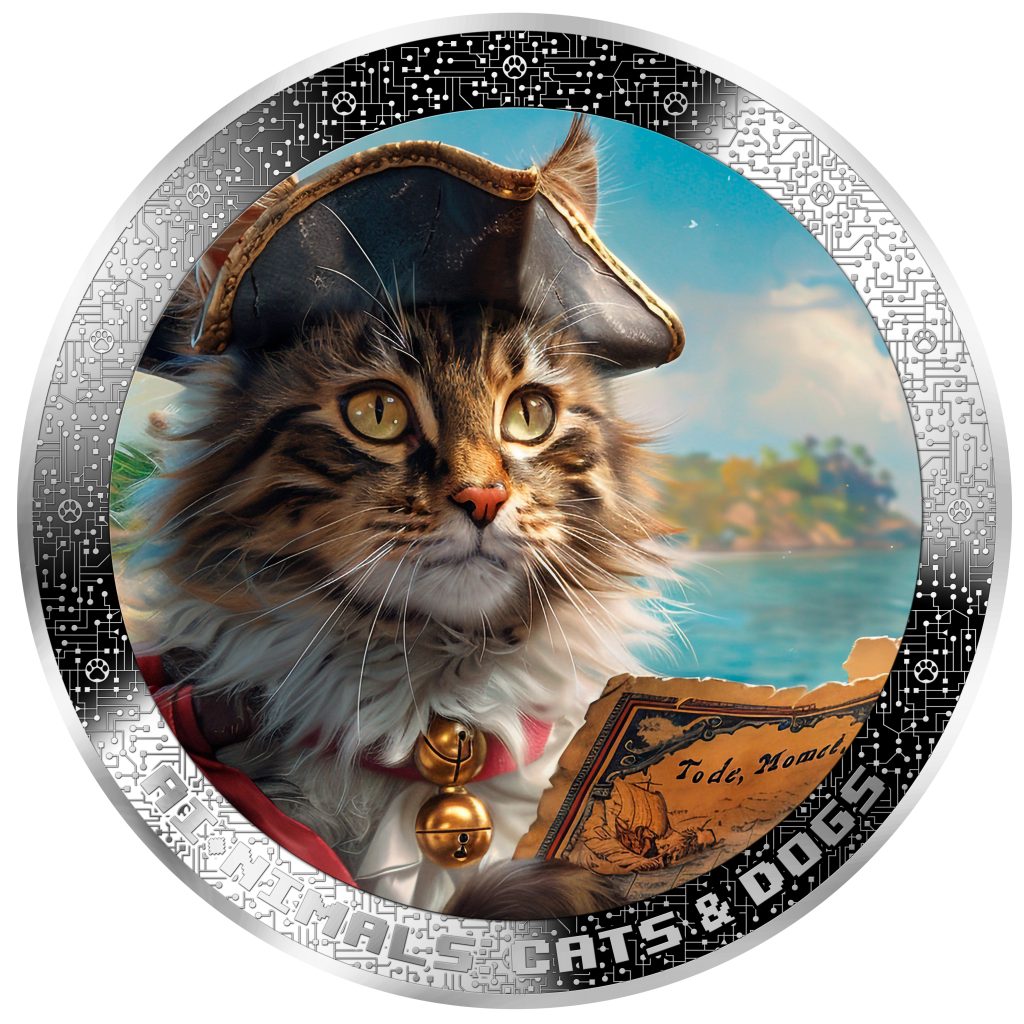 Pirate Cat - AI•NIMALS series - Cameroon 1oz silver coin