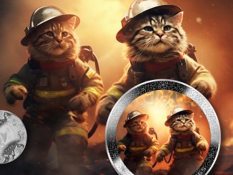 Firefighter Cat - AI•NIMALS series - Cameroon 1oz silver coin