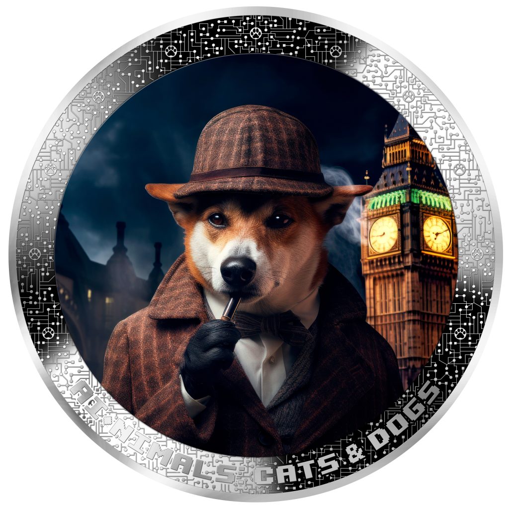 Detective Dog - AI•NIMALS series - Cameroon 1oz silver coin