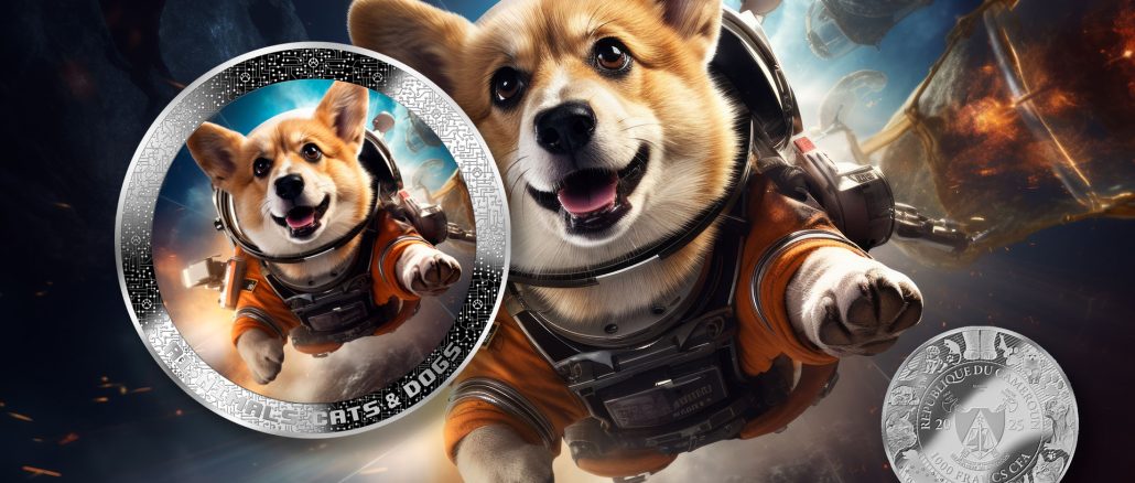 Astronaut Dog - AI•NIMALS series - Cameroon 1oz silver coin