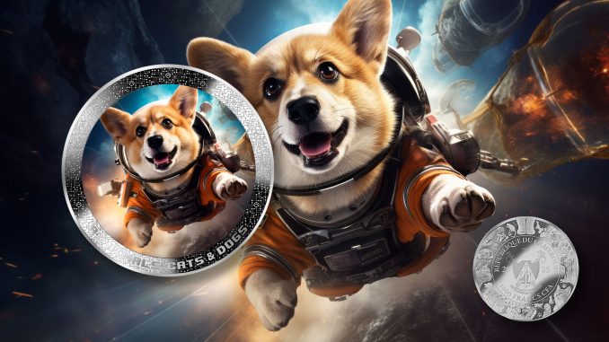 Astronaut Dog - AI•NIMALS series - Cameroon 1oz silver coin