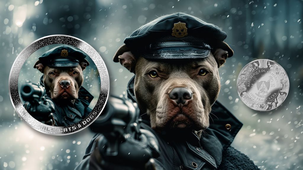 Detective Dog - AI•NIMALS series - Cameroon 1oz silver coin