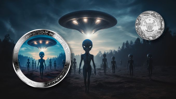 Alien & UFO - Alien We are not alone, they are out there series - Cameroon 1oz silver coin