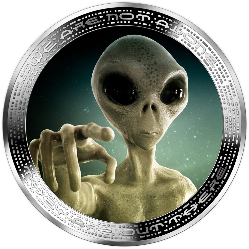 Alien Face - Alien We are not alone, they are out there series - Cameroon 1oz silver coin