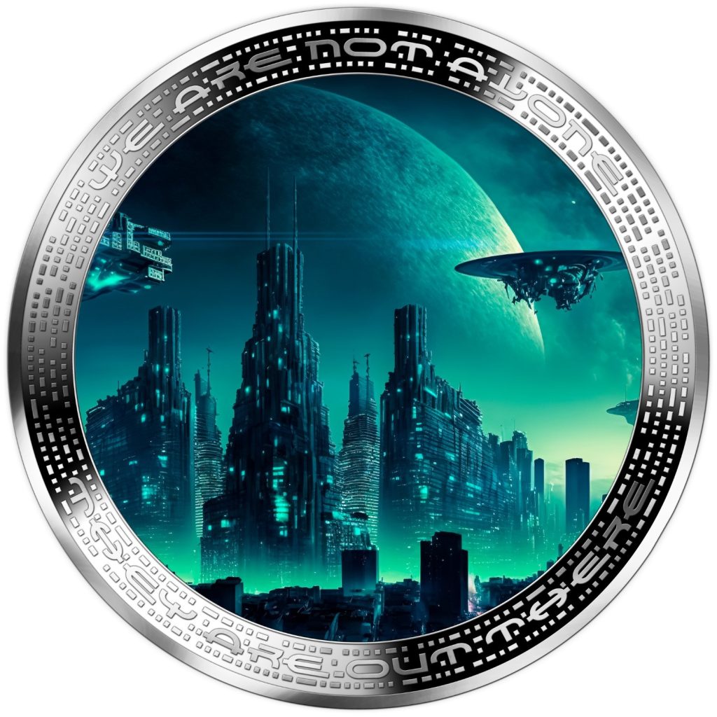 Alien World & UFO - Alien We are not alone, they are out there series - Cameroon 1oz silver coin