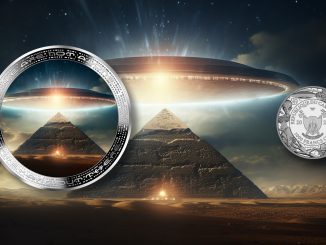 Pyramid and UFO - Alien We are not alone, they are out there series - Cameroon 1oz silver coin