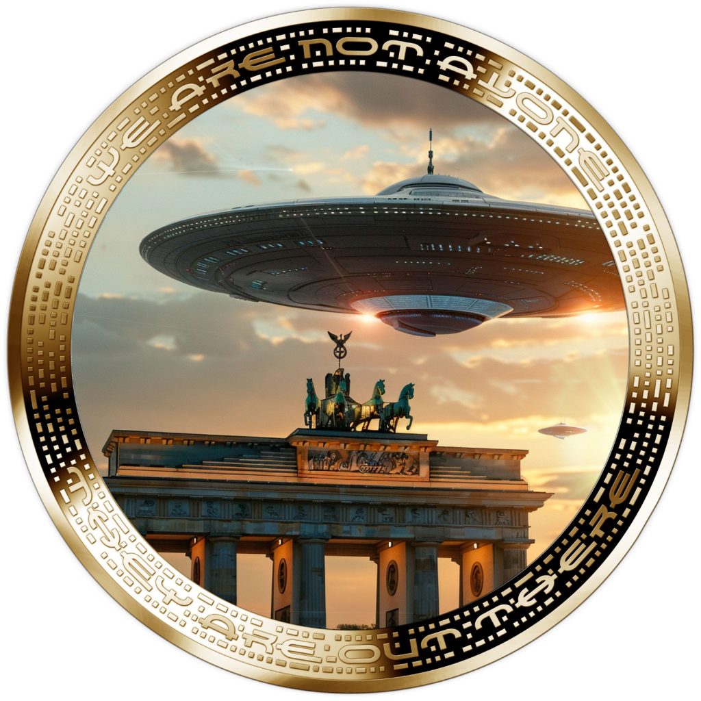 UFO above Berlin - Alien We are not alone, they are out there series - Cameroon 1oz silver coin