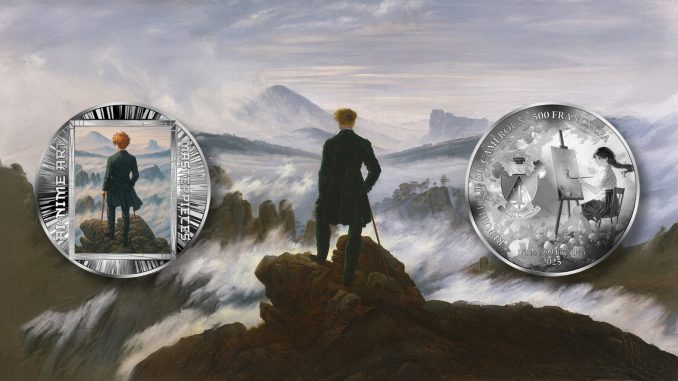 Wanderer Above the Sea of Fog - AI•NIME Art series coin collection - Cameroon 1/2oz pure silver coin Wanderer Above the Sea of Fog - AI•NIME Art series coin collection - Cameroon 1/2oz pure silver coin
