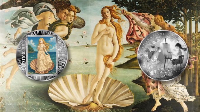 Birth of Venus - AI•NIME Art series coin collection - Cameroon 1/2oz pure silver coin Birth of Venus - AI•NIME Art series coin collection - Cameroon 1/2oz pure silver coin