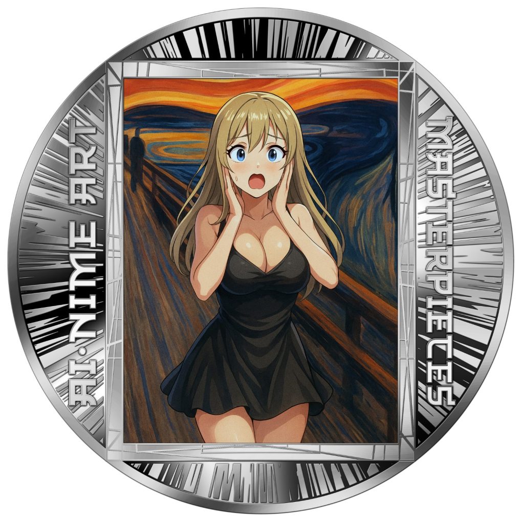 The Scream - AI•NIME Art series coin collection - Cameroon 1/2oz pure silver coin