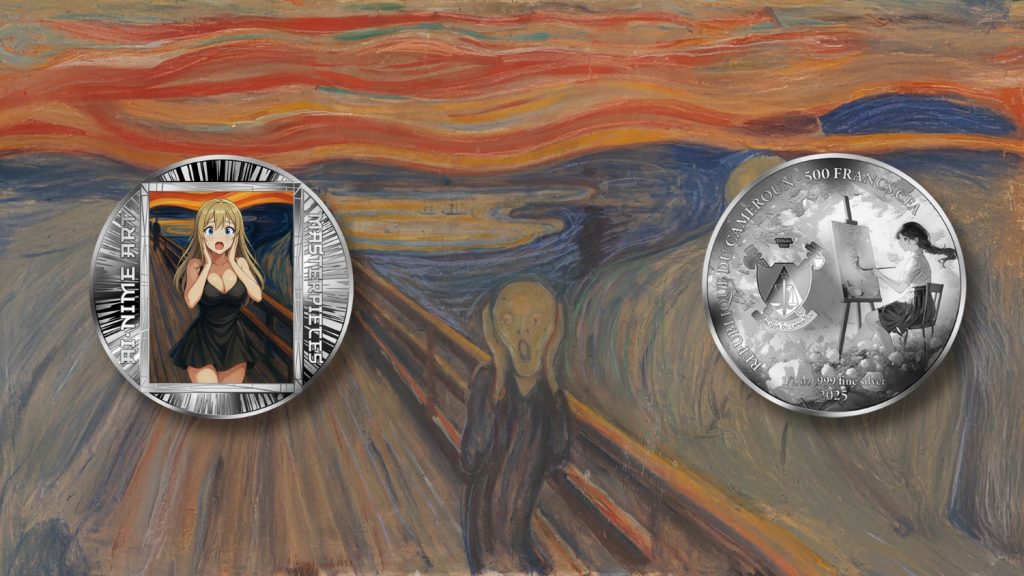 The Scream - AI•NIME Art series coin collection - Cameroon 1/2oz pure silver coin