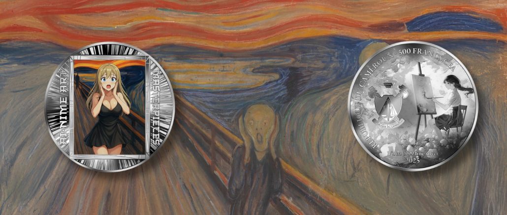 The Scream - AI•NIME Art series coin collection - Cameroon 1/2oz pure silver coin