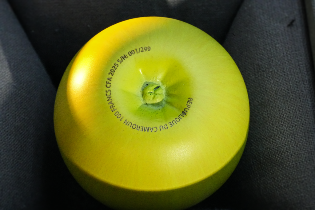 The Green Apple - 3D Fruit series - Cameroon pure copper coin 2025
