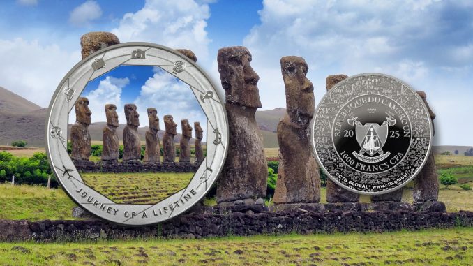 Easter Island - Journey of a Lifetime series / Cameroon 1oz pure silver coin 2025 Easter Island - Journey of a Lifetime series / Cameroon 1oz pure silver coin 2025
