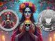 Women with Skull - Dia De Los Muertos series - Cameroon 1oz silver coin 2025