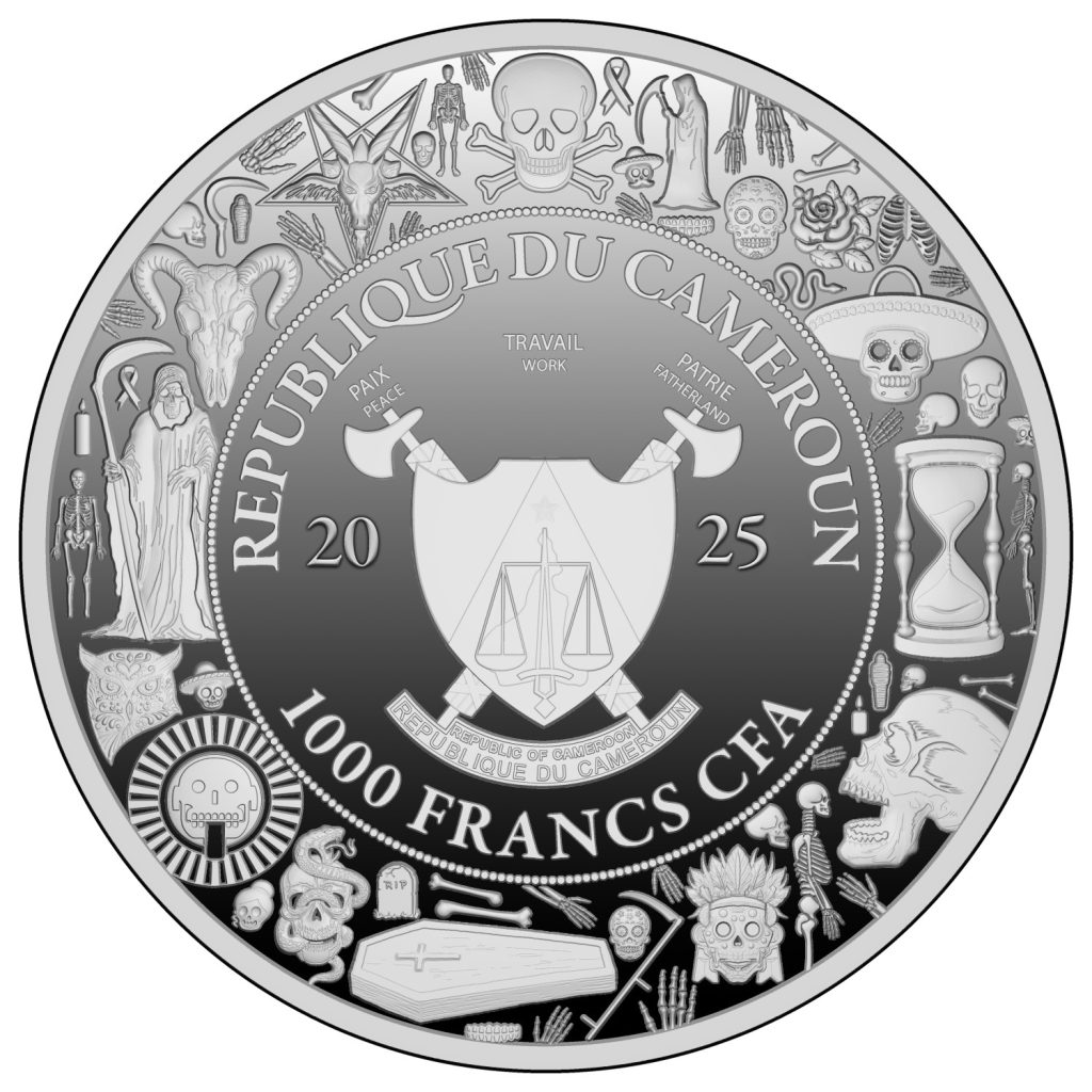 Dancing Skull Couple - Dia De Los Muertos series - Cameroon 1oz silver coin 2025