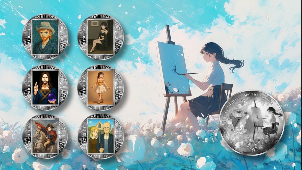 Second 6 issues series banner - Grand Wood - AI•NIME Art series coin collection - Cameroon 1/2oz pure silver coin