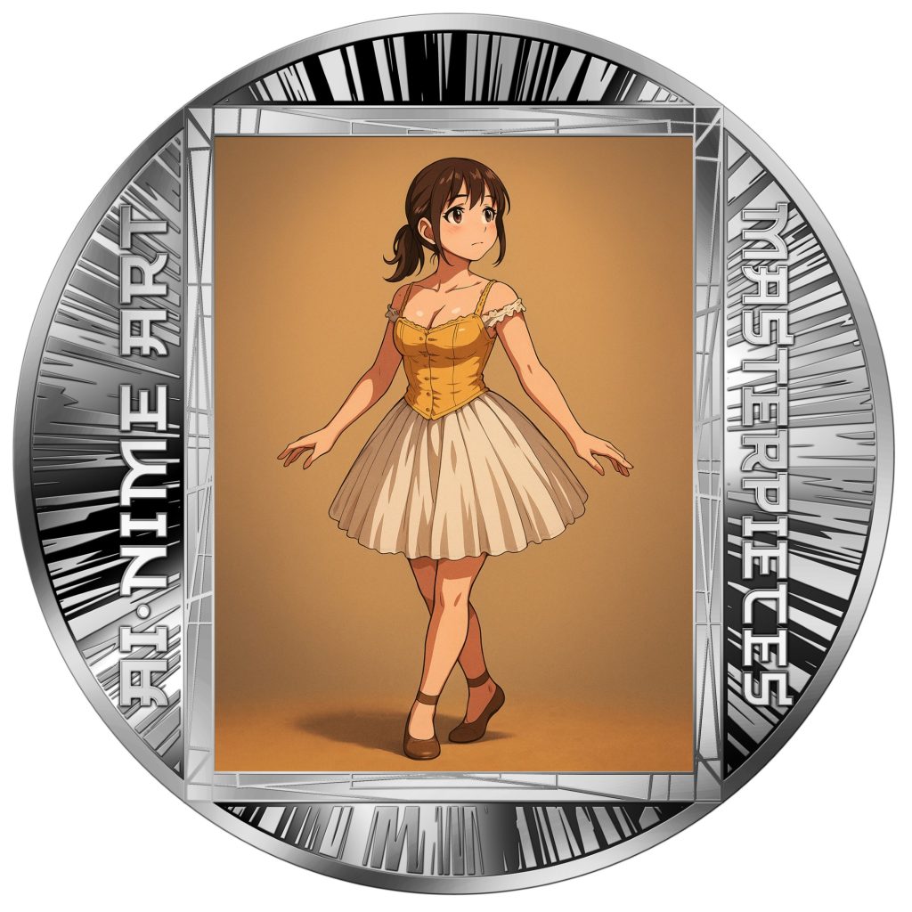 Little Dancer of Fourteen Years - Edgar Degas - AI•NIME Art series coin collection - Cameroon 1/2oz pure silver coin