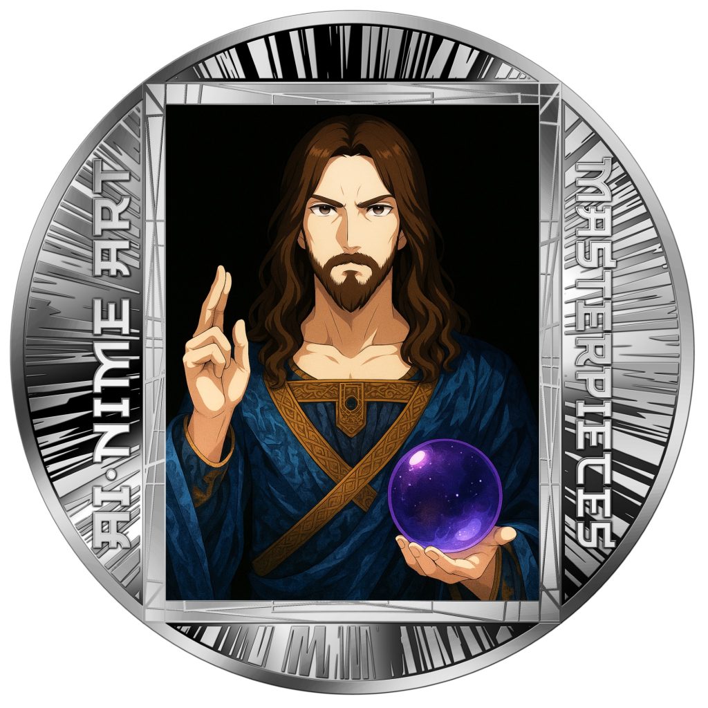 Salvator Mundi - Leonardo da Vinci - AI•NIME Art series coin collection - Cameroon 1/2oz pure silver coin