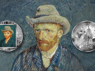Self-portrait with grey felt hat - Vincent van Gogh - AI•NIME Art series coin collection - Cameroon 1/2oz pure silver coin