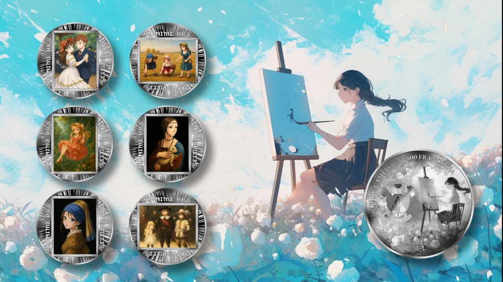 Dance at Bougival - Pierre-Auguste Renoir - AI•NIME Art series coin collection - Cameroon 1/2oz pure silver coin