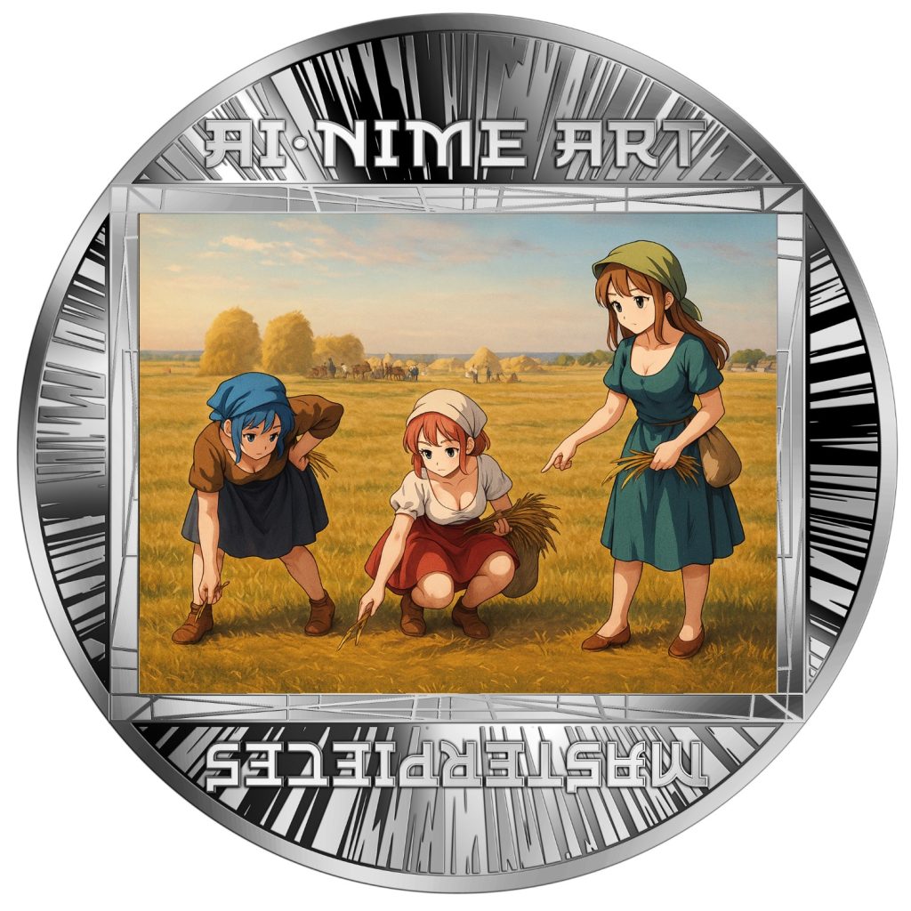 The Gleaners – Jean-François Millet - AI•NIME Art series coin collection - Cameroon 1/2oz pure silver coin