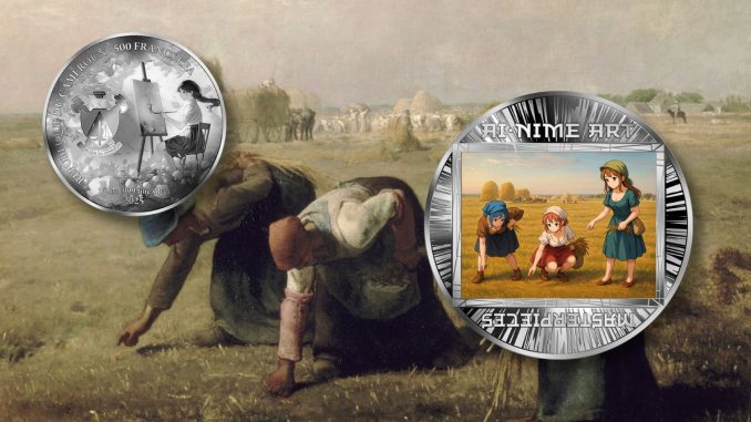 The Gleaners – Jean-François Millet - AI•NIME Art series coin collection - Cameroon 1/2oz pure silver coin