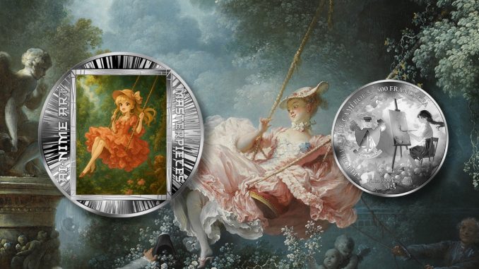 The Swing – Jean-Honoré Fragonard - AI•NIME Art series coin collection - Cameroon 1/2oz pure silver coin