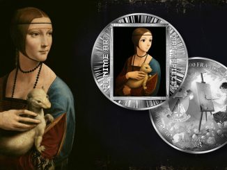 Lady with an Ermine – Leonardo da Vinci - AI•NIME Art series coin collection - Cameroon 1/2oz pure silver coin