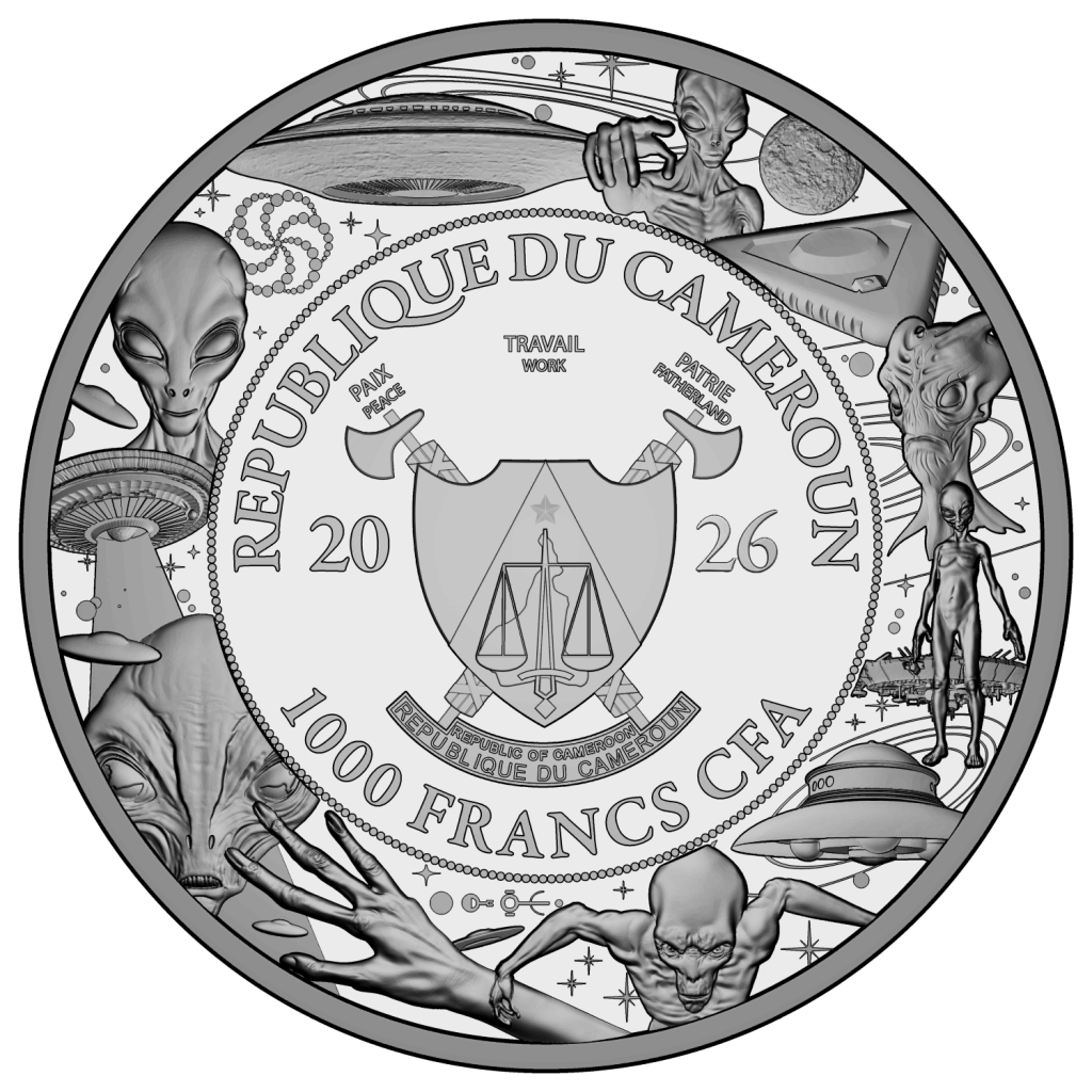 Cow Abduction - We are not alone, they are out there series - 2026 Cameroon 1oz silver coin