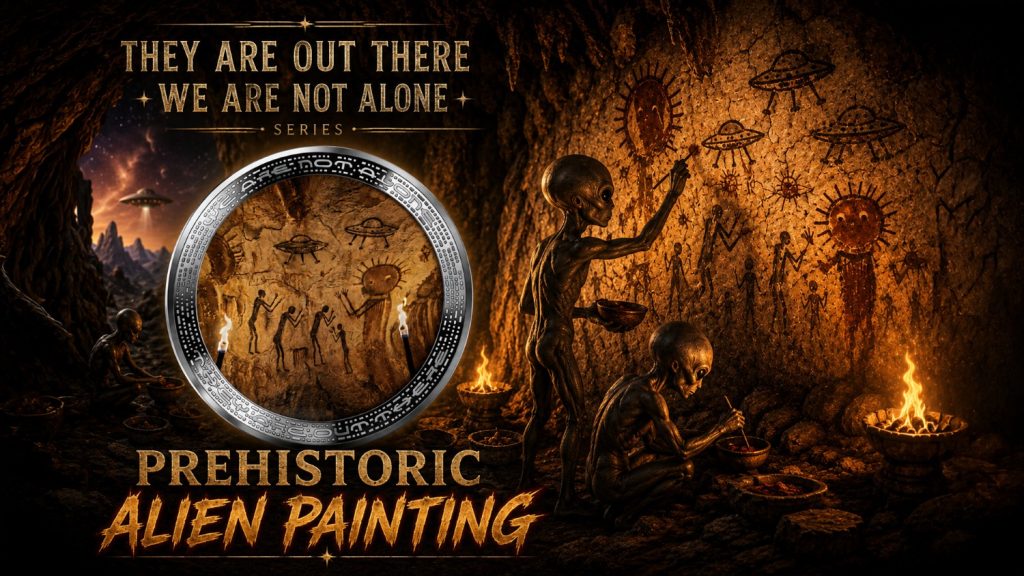 Prehistoric Alien Painting - We are not alone, they are out there series - 2026 Cameroon 1oz silver coin