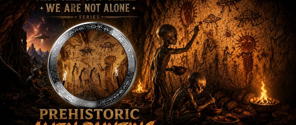 Prehistoric Alien Painting - We are not alone, they are out there series - 2026 Cameroon 1oz silver coin