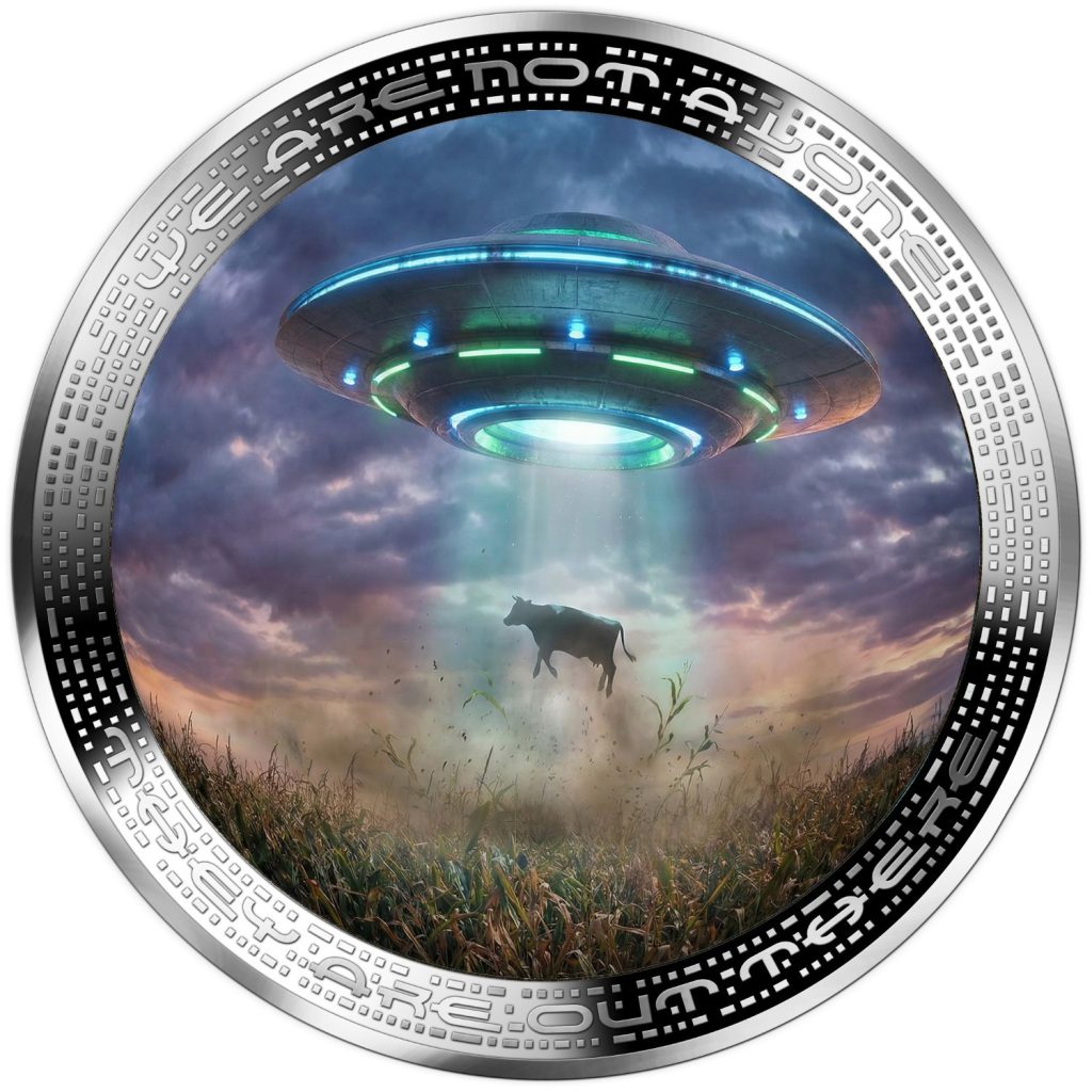 Cow Abduction - We are not alone, they are out there series - 2026 Cameroon 1oz silver coin