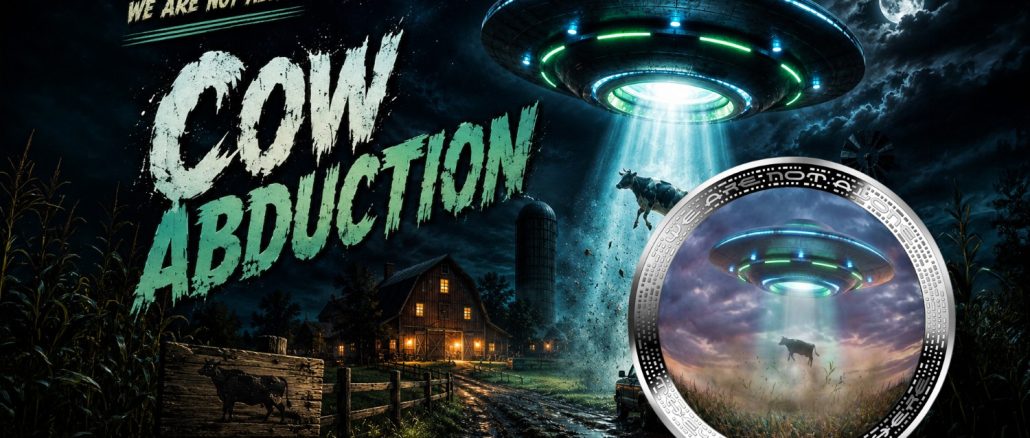 Cow Abduction - We are not alone, they are out there series - 2026 Cameroon 1oz silver coin