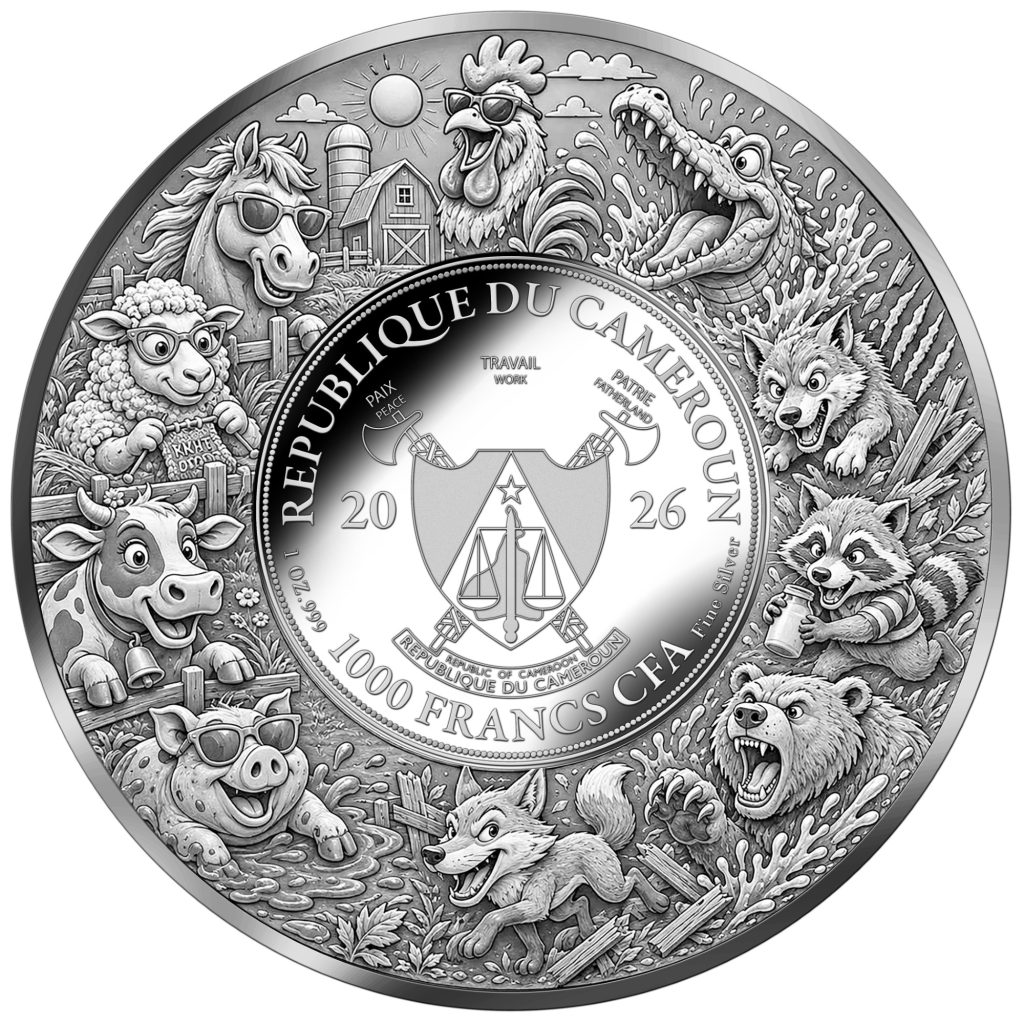 Knit Happens Again - AI•NIMALS Chaos at the Farm series 2026 Cameroon 1oz silver coin