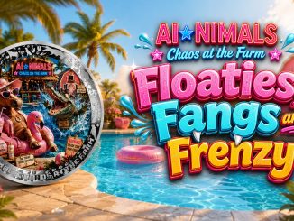 Floaties, Fangs and Frenzy - AI•NIMALS Chaos at the Farm series 2026 Cameroon 1oz silver coin
