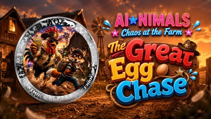 The Great Egg Chase - AI•NIMALS Chaos at the Farm series 2026 Cameroon 1oz silver coin