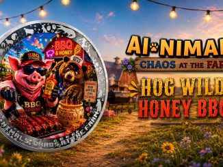 Hog Wild Honey BBQ - AI•NIMALS Chaos at the Farm series 2026 Cameroon 1oz silver coin
