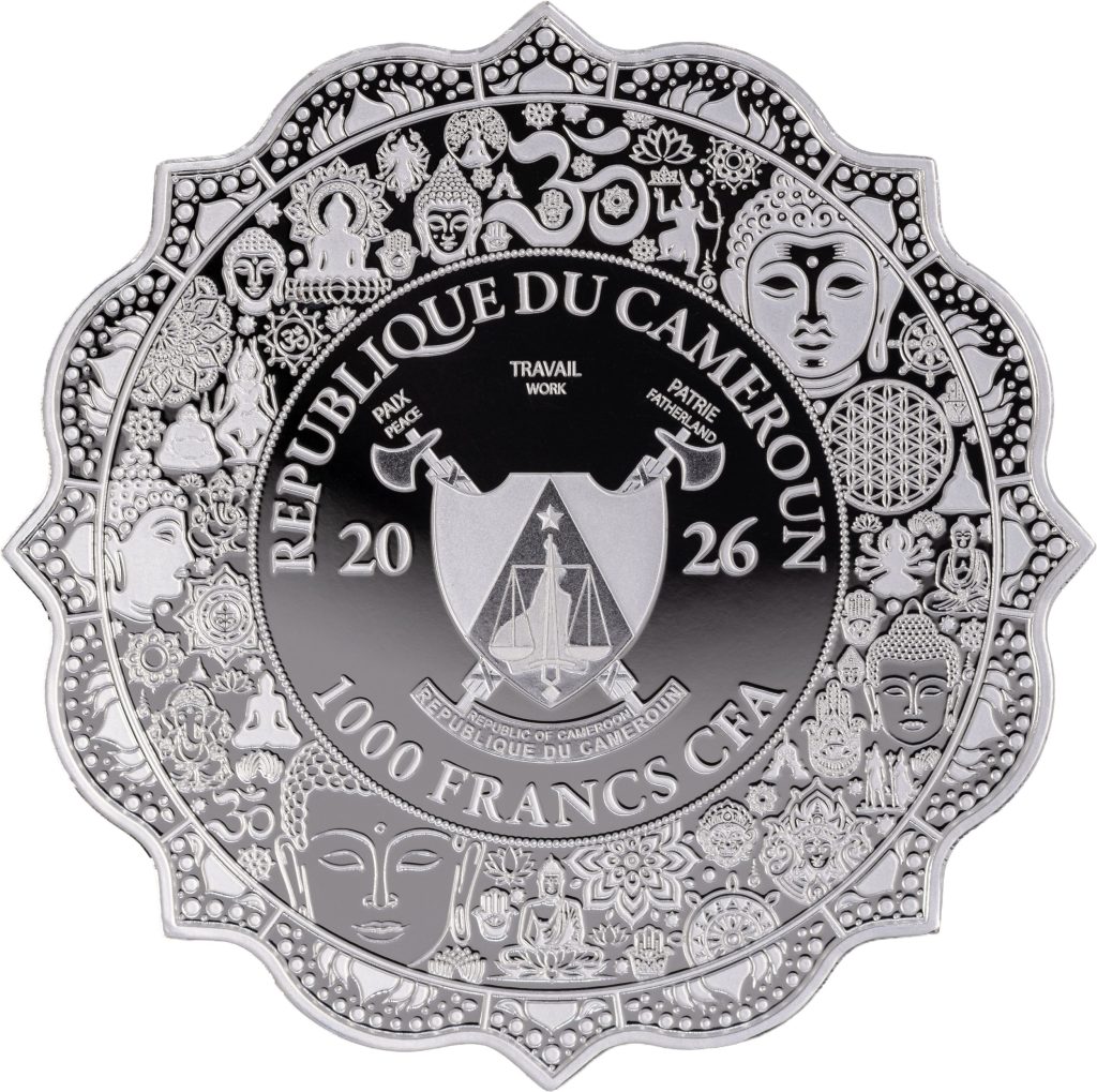 Leshan - BUDDHA - Path to Enlightenment series 2026 Cameroon 1oz silver lotus shaped coin