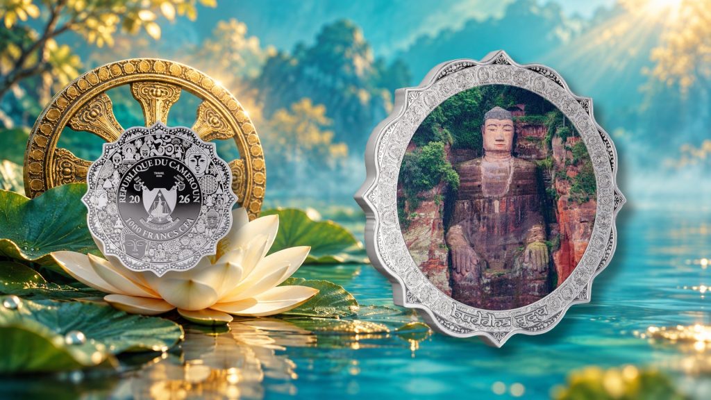 Leshan - BUDDHA - Path to Enlightenment series 2026 Cameroon 1oz silver lotus shaped coin