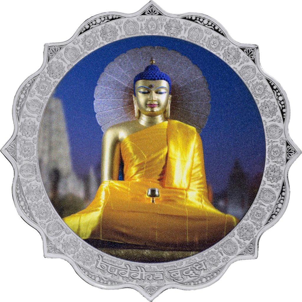 Bodhi Gaya - BUDDHA - Path to Enlightenment series 2026 Cameroon 1oz silver lotus shaped coin