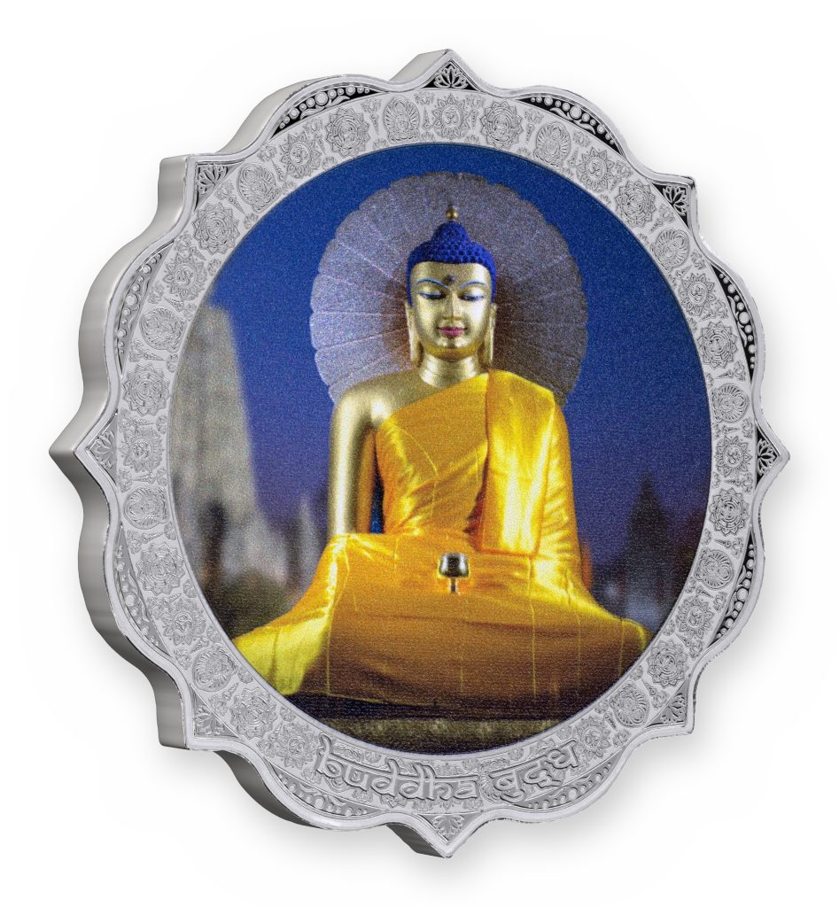 Bodhi Gaya - BUDDHA - Path to Enlightenment series 2026 Cameroon 1oz silver lotus shaped coin