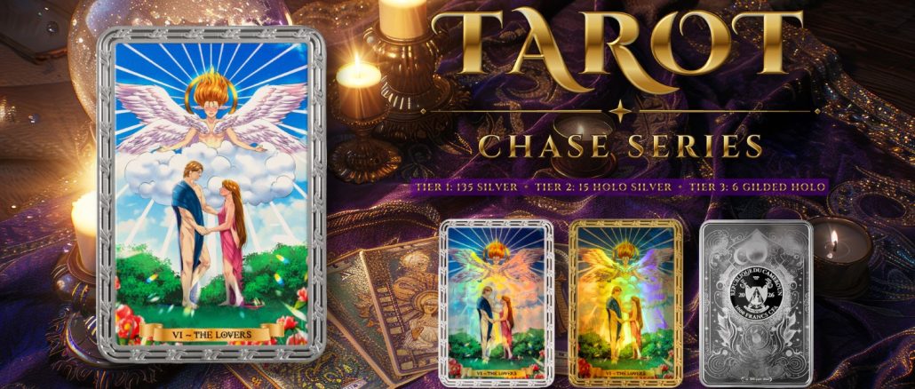 The Lovers VI Tarot Card Series BLIND CHASE BOX - Cameroon 1oz pure silver PROOF coin