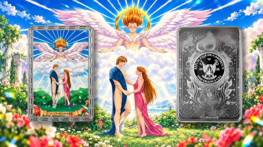 The Lovers VI Tarot Card Series BLIND CHASE BOX - Cameroon 1oz pure silver PROOF coin