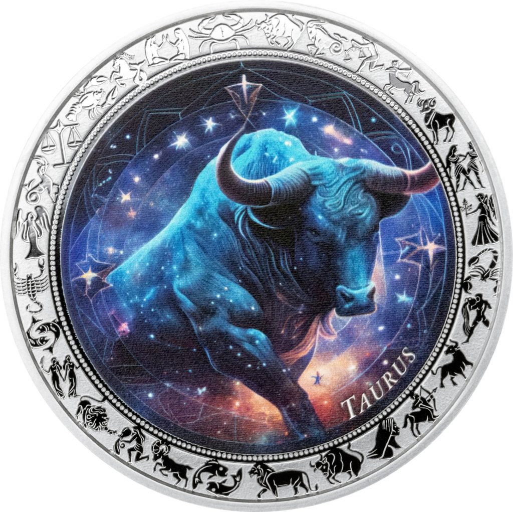 Taurus - Space Zodiac Series series coin collection - Ghana 1oz pure silver coin