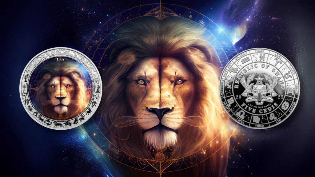 Leo - Space Zodiac Series series coin collection - Ghana 1oz pure silver coin
