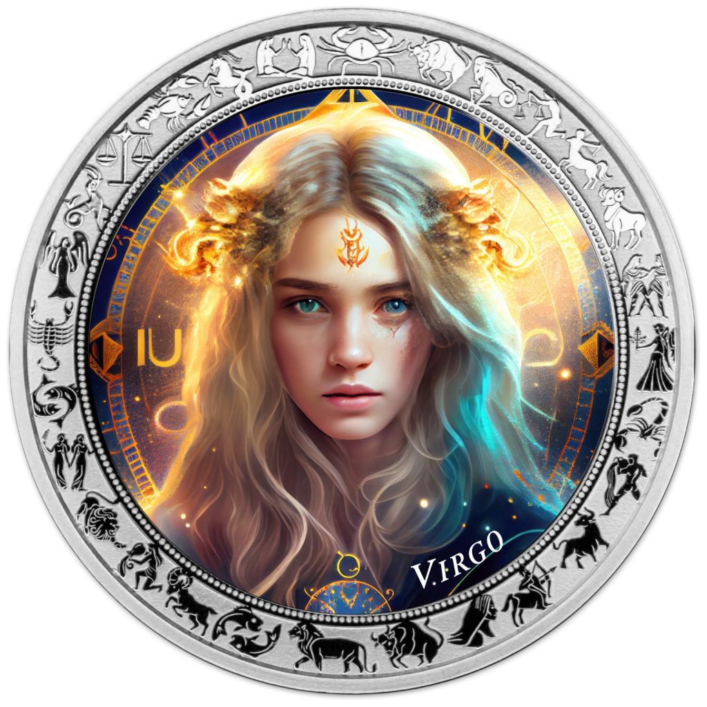 Virgo - Space Zodiac Series series coin collection - Ghana 1oz pure silver coin