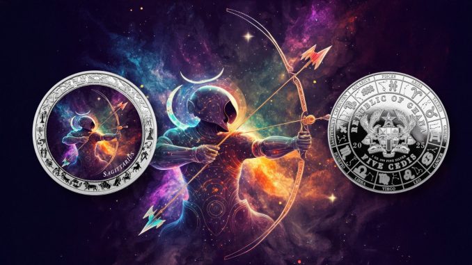 Sagittarius - Space Zodiac Series series coin collection - Ghana 1oz pure silver coin